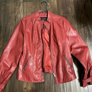 Red leather jacket